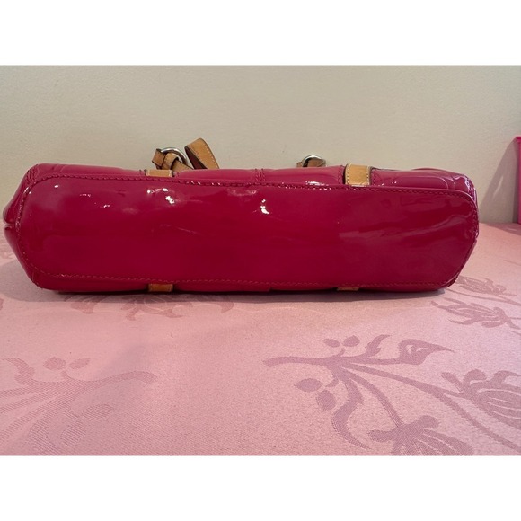 Coach Peyton Signature C Embossed Patent Leather Satchel Shoulder Bag - Picture 9 of 11